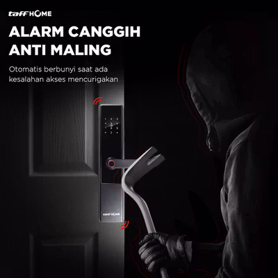 TaffHOME Smart Door Lock Fingerprint Password Bluetooth Card TTLock - A3F - Black — gambar 4