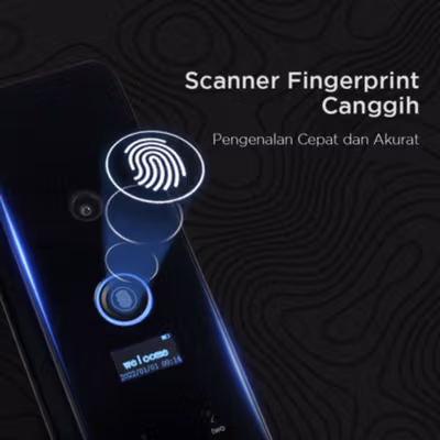 ALOY-X Smart Door Lock Tuya App Fingerprint Password Digital Display - A4 - Black — gambar 4