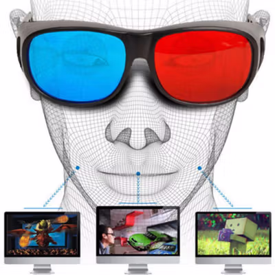 Beawesome Kacamata 3D Glasses Movie Cinematic Frame Plastik H2 - Black — gambar 4