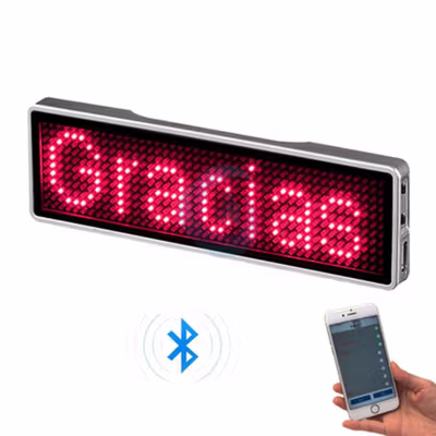 DIYMORE Name Tag LED Mini Board Portable 230mAh with Bluetooth - NB1144 - Red — gambar 4