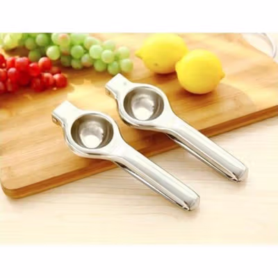 Jinmeiqi Alat Peras Jeruk Lemon Squeezer Pressed Clip Stainless Steel - JQ005 - Silver — gambar 4