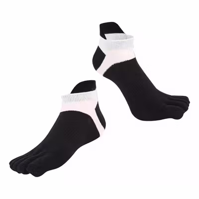 LUOYI Kaos Kaki Ankle Lima Jari Breathable Sock Pria 40-45 - T73001 - Black — gambar 4
