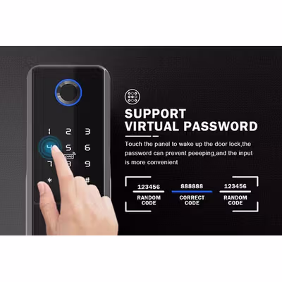 TaffHOME Smart Door Lock Fingerprint Password Card Waterproof IP66 Double Sided - G23 - Silver — gambar 4
