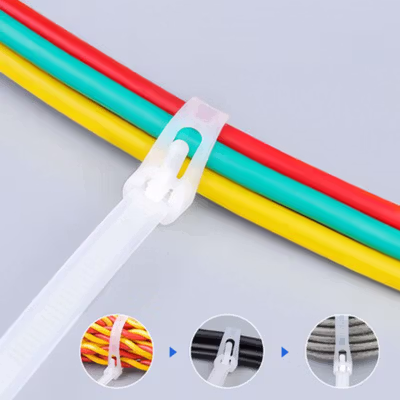 TaffGUARD Kabel Ties Cable Organizer Reusable 8x450mm 100 PCS - NL8 - White — gambar 4