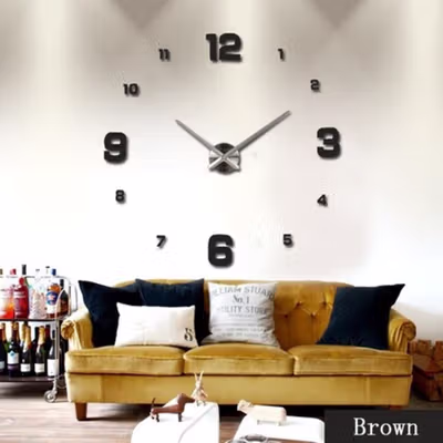 TaffHOME Jam Dinding Besar DIY Giant Wall Clock 90-100cm - DIY-102 - Black — gambar 4