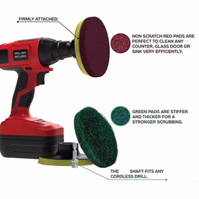 UNTIOR Kepala Pembersih Electric Drill Cleaning Pad Hex Bit 8 PCS - UN3 - Multi-Color — gambar 4