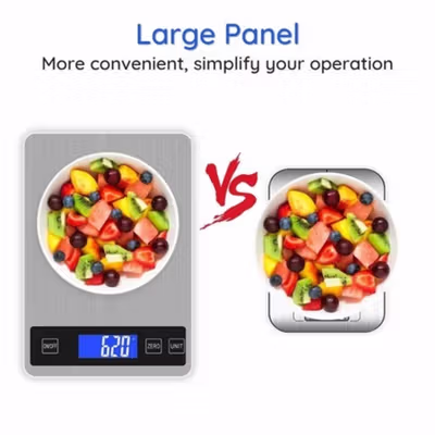 DHOME Timbangan Dapur Mini Digital Scale 15kg 1g - JJ210 - Silver — gambar 4