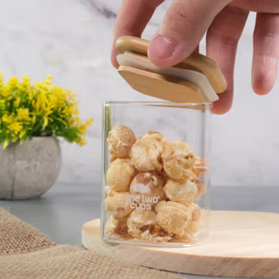 One Two Cups Toples Kaca Penyimpanan Makanan Kedap Udara Storage Jar 230ml - HC1019 - Transparent — gambar 4