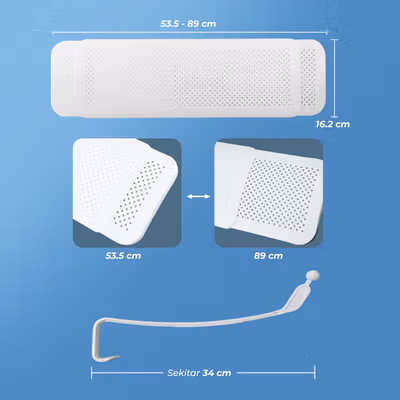 TaffHOME Cover Angin AC Retractable Three Board Windshield Deflector - HZ74 - White — gambar 4