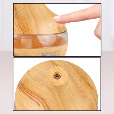 Taffware HUMI Air Humidifier Mini Ultrasonic Aroma Diffuser RGB 300ml - KJR-J003 - Wooden — gambar 4