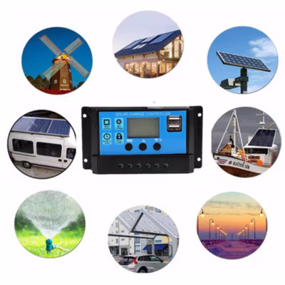 Taffware Solar Charger Controller Regulator LCD Dual USB 10A 12V 24V - W88-A - Black — gambar 4