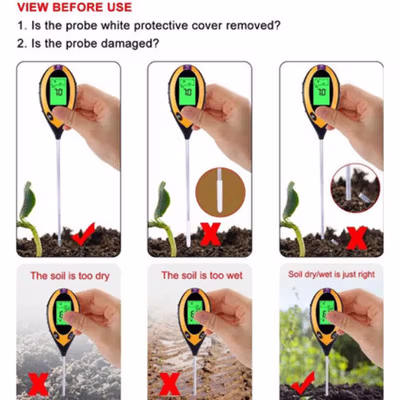 Taffware Pengukur Temperatur dan Kelembapan Tanah Soil PH - TPH01803 - Black — gambar 4