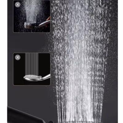 BATHE PROJECT Kepala Shower Mandi 8 Mode Flow Adjustable Shower Head - SH28 - Black — gambar 4