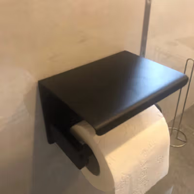 HOUSEEN Gantungan Tempat Tisu Toilet Tissue Wall Mount - K-56 - Black — gambar 4