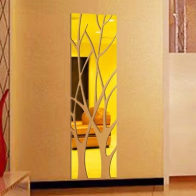 SOLEDI Sticker Cermin Dekorasi Dinding 3D Acrylic 1000x280mm - SL100 - Silver — gambar 4