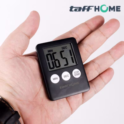 TaffHOME Timer Masak Dapur Digital Mini Magnetic Kitchen Countdown - 704AAB - Black — gambar 4