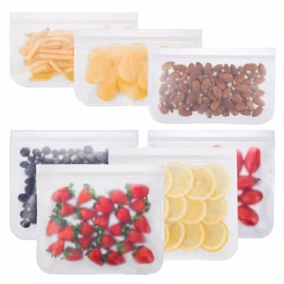 TaffPACK Kantong Plastik Organizer Makanan Silikon Food Bag Ziplock Size L - B0271 - Transparent — gambar 4