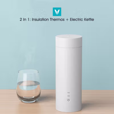 VIOMI Teko Listrik Bottle Cup Portable Stainless Steel 400ml 300W 220V - YM-K0401 - White — gambar 4