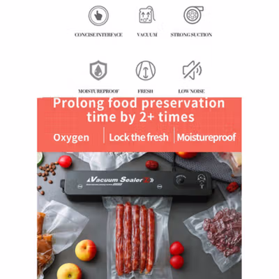 VOCORY Vacuum Sealer Makanan Food Packing Machine 240V 90W - ZKFK-001 - Black — gambar 4