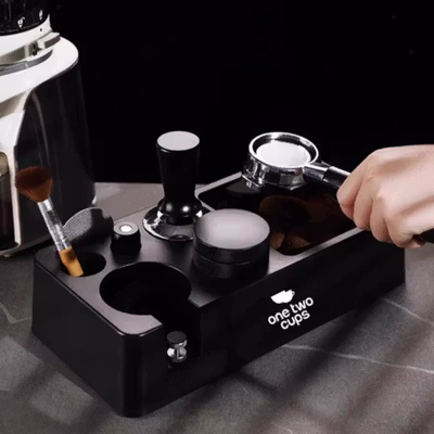 One Two Cups Wadah Ampas Kopi Knock Box with Portafilter Holder - MG34 - Black — gambar 4