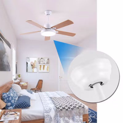 SOVE Kipas Angin Gantung Plafon Ceiling Fan 5 Speed LED 52 Inch - FL-01 - White — gambar 4