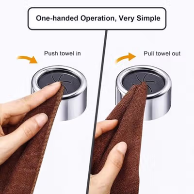 Eiqer Holder Gantungan Handuk Spiral Bathroom Towel Hanger 3 PCS - E-3C - Silver — gambar 4