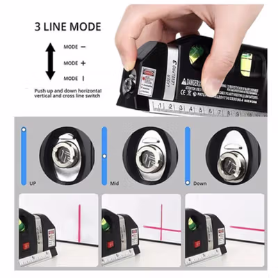 FIXTA Laser Level 4in1 Magnetic Waterpass Ruler Tape Measure 2.5M - LEVELPRO3 - Black — gambar 4