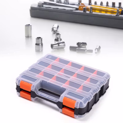 FNICEL Kotak Perkakas Multifungsi Storage Tool Box Double Side - G-322 - Black/Transparant — gambar 4