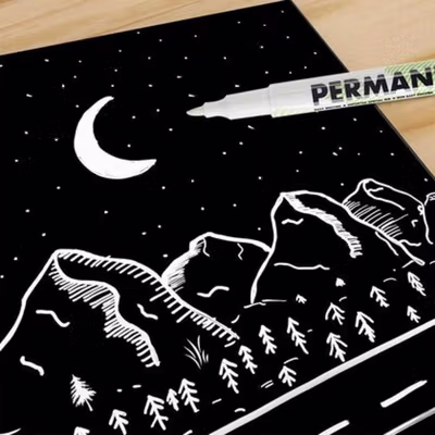 LIT-ONTNMA Spidol Ban Permanen Oil Based Marker Waterproof 1mm 1PCS - L-580 - White — gambar 4