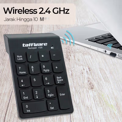 Taffware Keypad Numeric Numpad Wireless 2.4 GHz 10M - i120 - Black — gambar 4