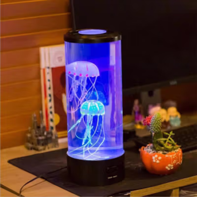 KVVGHT Lampu Meja Hias Jellyfish Light RGB 18W - KG045 - Transparent — gambar 4