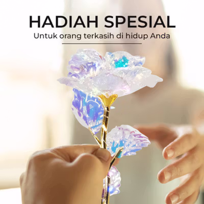 Love Golden Rose Lampu Hias LED Mawar Beauty And The Beast RGB 1 PCS - JZ-699 - Multi-Color — gambar 4