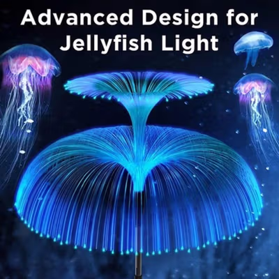 SNEWVIE Lampu Taman Hias Tancap Solar Jellyfish Lamp IP65 7 Color - SN7 - White — gambar 4
