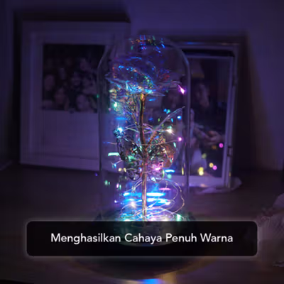 TaffHOME Lampu Hias LED Mawar Beauty And The Beast RGB 1 PCS - SR142 - Golden — gambar 4
