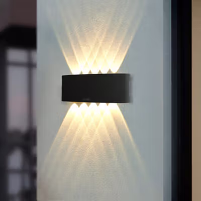 TaffLED Lampu Hias Dinding Up Down Light 10 LED Warm White 3000K 10W - 10T - Black — gambar 4