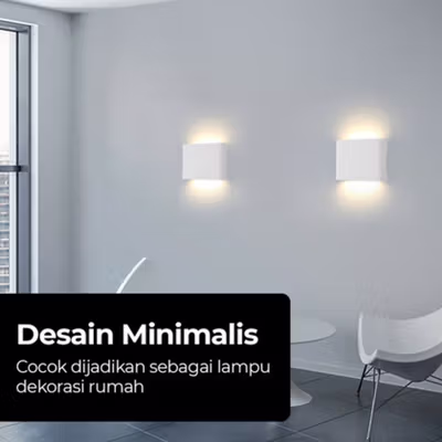 TaffLED Lampu Dinding Hias Modern Aluminium Waterproof Warm White 6W - RF-01 - White — gambar 4