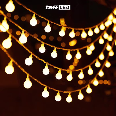 TaffLED Lampu Hias String Light Tumblr Outdoor Ball 80 LED 4W 10M - YJT80L - Warm White — gambar 4