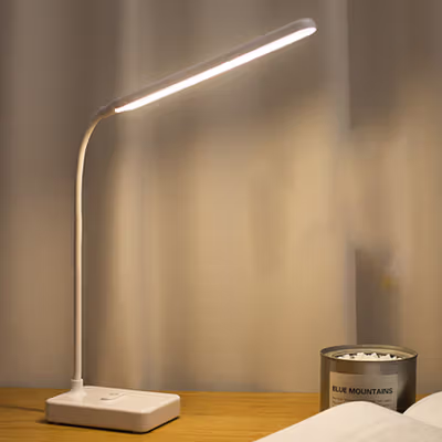 TaffLED Lampu Meja Belajar 3in1 Color Desk Lamp 30 LED Rechargeable - T1901 - White — gambar 4
