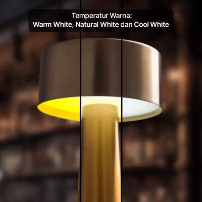 TaffLED Lampu Meja Hias Touch LED USB Rechargeable 3 Color 3W - QS-004 - Golden — gambar 4