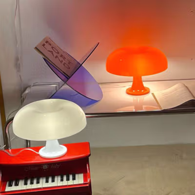 YIJUN Lampu Meja Hias LED Mid Century Mushroom 4 LED 12W 3in1 Color - TL102 - White — gambar 4