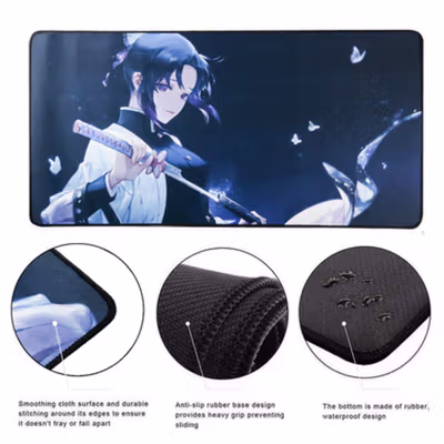 TaffGEAR Mouse Pad Gaming XL Demon Slayer Desk Mat 800x400x2mm - RO63 - No Color — gambar 4