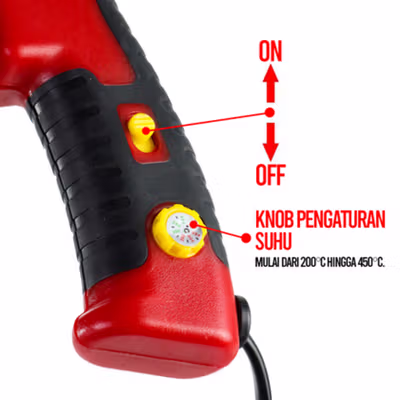 LEFAVOR Solder Listrik Tembak Tin Gun Adjustable Temperature 60W - GT-20 - Red — gambar 4