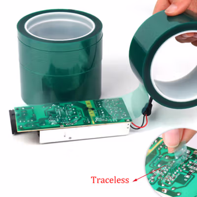 YX Isolasi Tahan Panas Lakban Solder 200 Derajat Masking Die Cut 33M 5mm - PG33M - Green — gambar 4