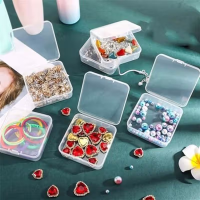 Kotak Perhiasan Aksesoris Mini Plastic Storage Jewelry Box - LF-26 - Transparent — gambar 4
