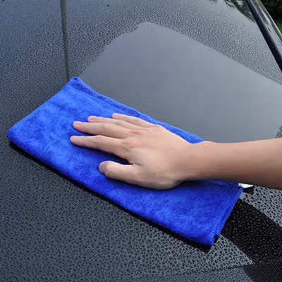 HAIFENG Kain Lap Microfiber Mobil Cleaning Towel Soft High Absorption 30x60cm - HF30 - Blue — gambar 4
