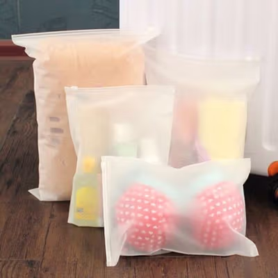 TaffPACK Kantong Plastik EVA Pouch Zipper Organizer Travel Bag 5 PCS 45x40cm - KEC5 - Transparent — gambar 4