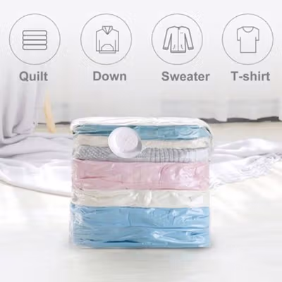 TaffPACK Kantong Plastik Vakum Pakaian Multifungsi Vacuum Bag 1 PCS 60x80cm - YB11 - Transparent — gambar 4
