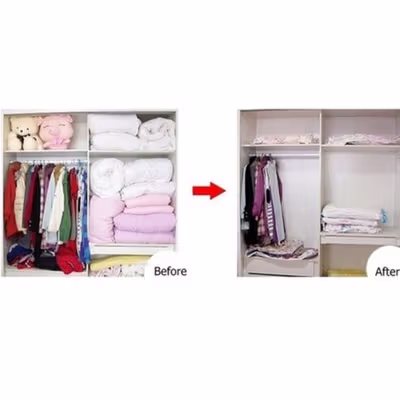 TaffPACK Kantong Plastik Vakum Pakaian Travel Vacuum Bag 40x60cm 1 PCS - TR028 - Transparent — gambar 4