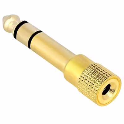 Headphone Jack Adaptor 3.5mm 1/8 ke 6.5mm 1/4 Stereo - PJ1652 - Golden — gambar 4