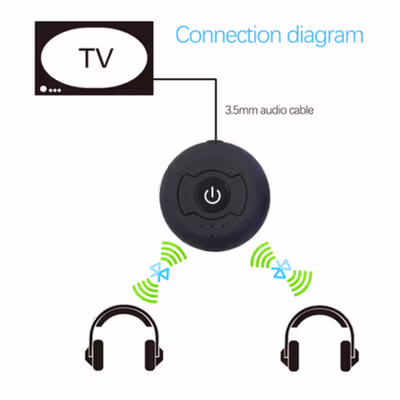 Multi-Point Audio Bluetooth Transmitter Wireless Device Connector - H-366T - Black — gambar 4
